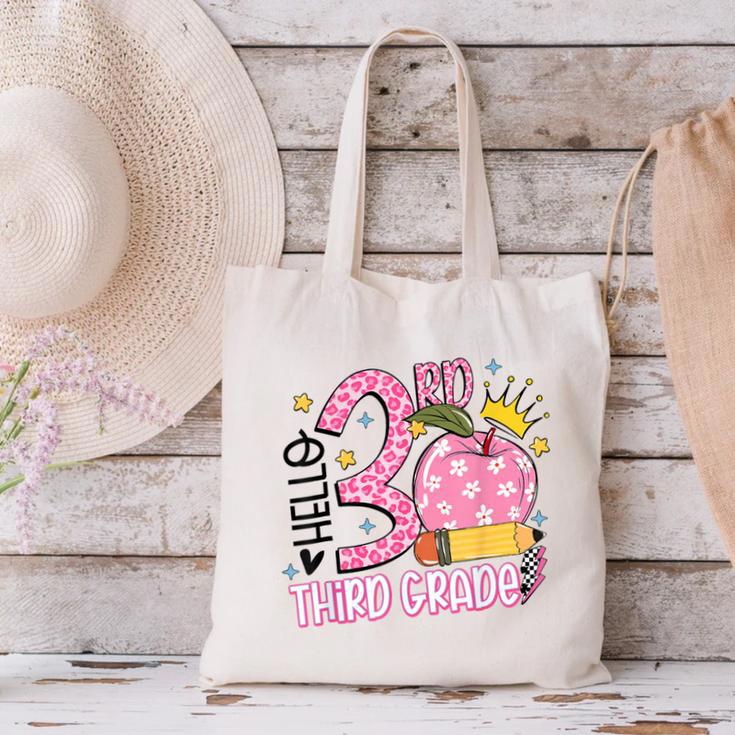 Hello 3rd Third Grade Back To School Pink Leopard Teacher Canvas Tote Bag, gift for family, gift for coworker Hello 3rd Third Grade Back To School Pink Leopard Teacher Canvas Tote Bag, gift for family, gift for coworker