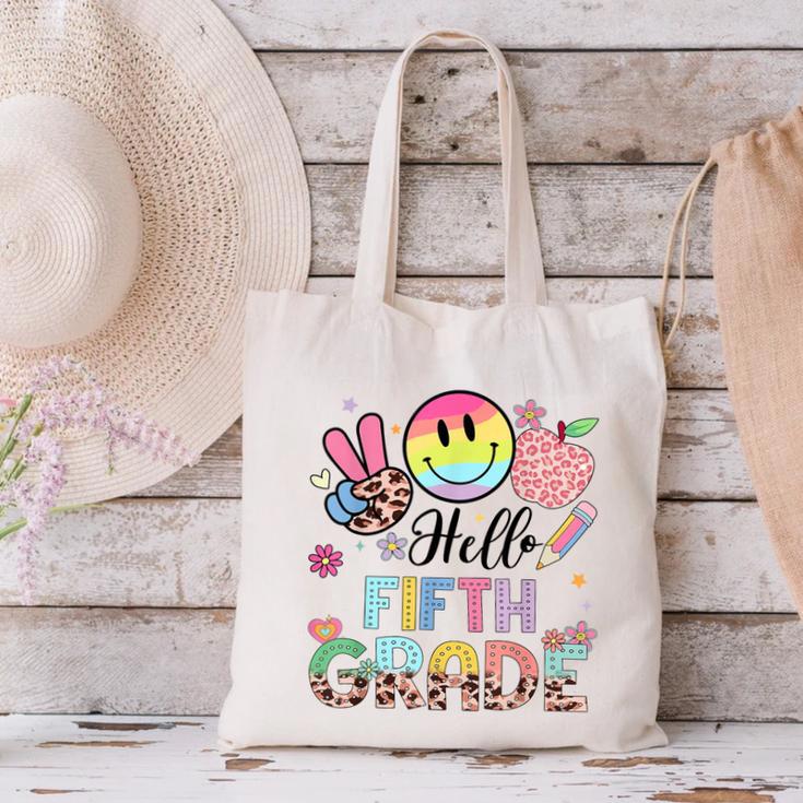 Hello 5th Grade Boy Girl Teacher Back To School 5th Grade Canvas Tote Bag, gift for family, gift for coworker