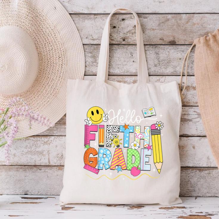 Hello Fifth Grade Team 5th Grade Back To School Teacher Kids Canvas Tote Bag, gift for family, gift for coworker Hello Fifth Grade Team 5th Grade Back To School Teacher Kids Canvas Tote Bag, gift for family, gift for coworker