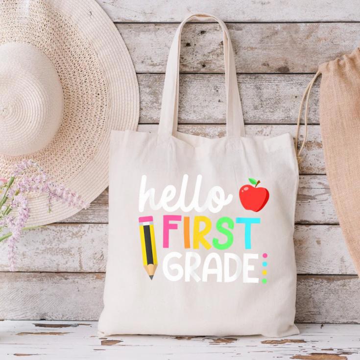 Hello First Grade Team 1st Grade Back To School Teacher Kids Canvas Tote Bag, First Grade Teacher Tote Bags, gift for family, gift for coworker Hello First Grade Team 1st Grade Back To School Teacher Kids Canvas Tote Bag, First Grade Teacher Tote Bags, gift for family, gift for coworker