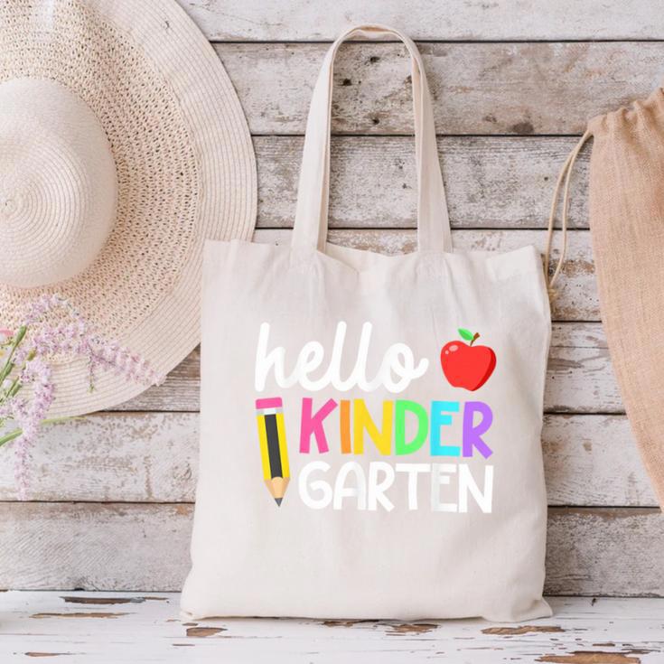 Hello Kindergarten Team Kinder Back To School Teacher Kids Canvas Tote Bag, gift for family, gift for coworker