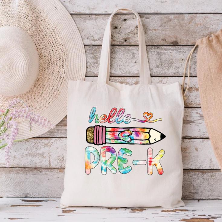 Hello Pre-K Pencil Teacher Student Tie Dye Canvas Tote Bag, gift for family, gift for coworker Hello Pre-K Pencil Teacher Student Tie Dye Canvas Tote Bag, gift for family, gift for coworker