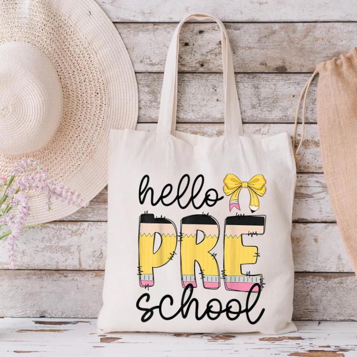 Hello Pre-K Preschool Back To School First Day Teacher Kids Canvas Tote Bag, gift for family, gift for coworker Hello Pre-K Preschool Back To School First Day Teacher Kids Canvas Tote Bag, gift for family, gift for coworker
