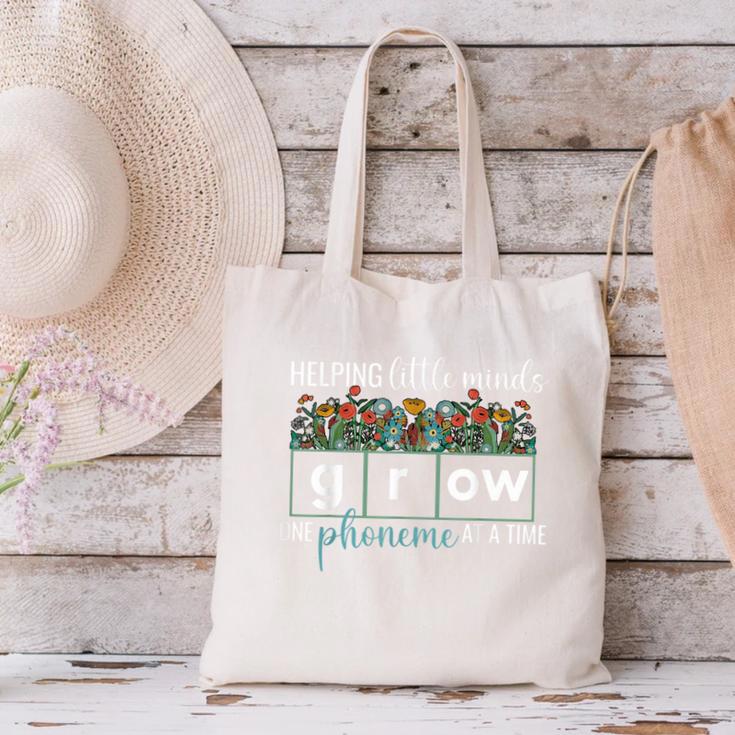 Helping Little Minds Grow One Phoneme At A Time Teacher Canvas Tote Bag, gift for family, gift for coworker Helping Little Minds Grow One Phoneme At A Time Teacher Canvas Tote Bag, gift for family, gift for coworker