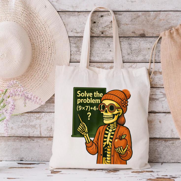 HUGvyn Halloween Skeleton Six Seven 67 Meme PEMDAS Teacher Canvas Tote Bag, gift for family, gift for coworker HUGvyn Halloween Skeleton Six Seven 67 Meme PEMDAS Teacher Canvas Tote Bag, gift for family, gift for coworker