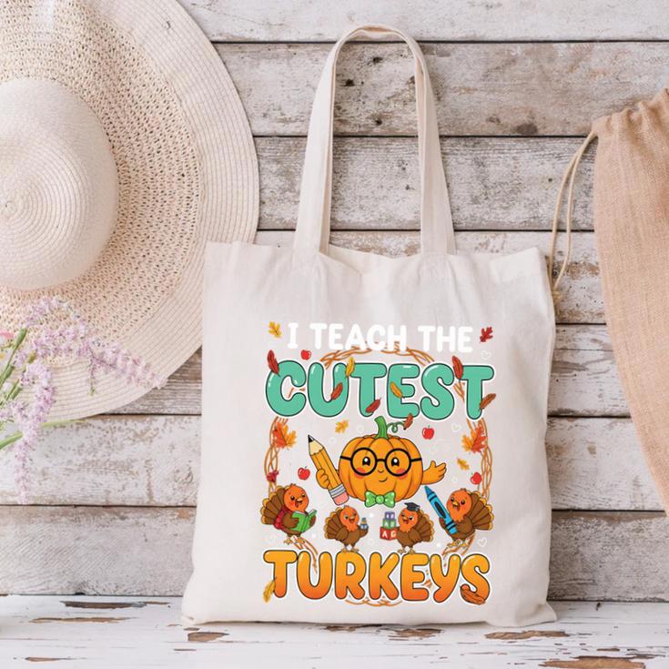Humor I Teach The Cutest Turkeys Thanksgiving Teacher Canvas Tote Bag, gift for family, gift for coworker Humor I Teach The Cutest Turkeys Thanksgiving Teacher Canvas Tote Bag, gift for family, gift for coworker