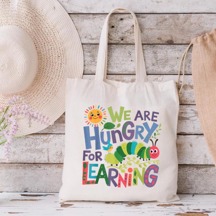 We Are Hungry For Learning Teacher Life Back To School Canvas Tote Bag, gift for family, gift for coworker We Are Hungry For Learning Teacher Life Back To School Canvas Tote Bag, gift for family, gift for coworker