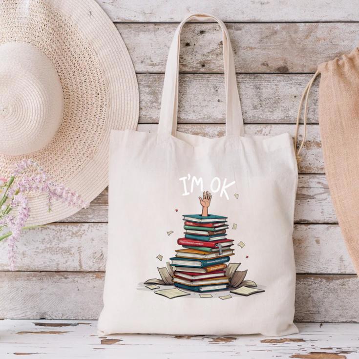 I'm Ok Read Book Reading Nerd Librarian Teacher School Canvas Tote Bag, gift for family, gift for coworker I'm Ok Read Book Reading Nerd Librarian Teacher School Canvas Tote Bag, gift for family, gift for coworker