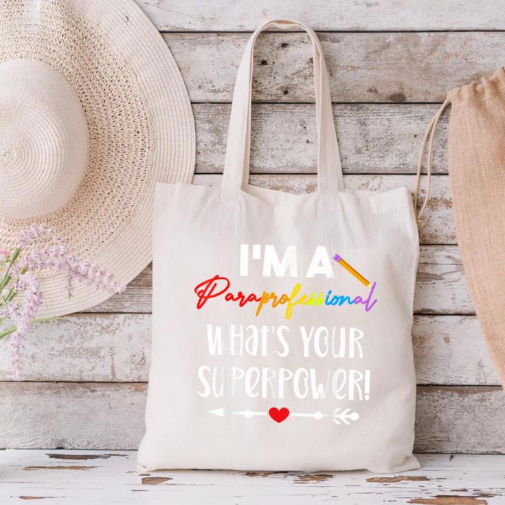 I'm A Paraprofessional What's Your Superpower Para Teacher Canvas Tote Bag, gift for family, gift for coworker I'm A Paraprofessional What's Your Superpower Para Teacher Canvas Tote Bag, gift for family, gift for coworker