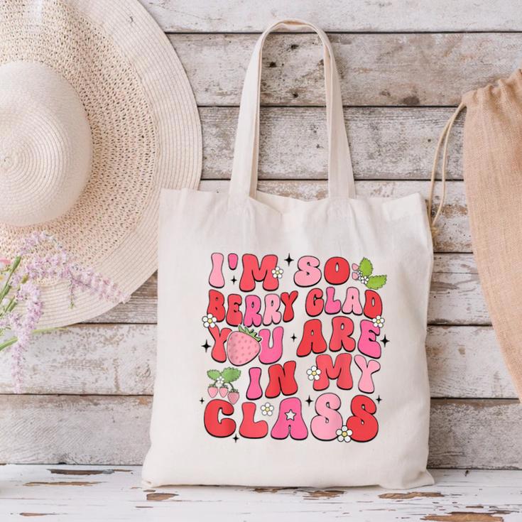 I'm So Berry Glad You Are Strawberry Elementary Teacher Canvas Tote Bag, gift for family, gift for coworker I'm So Berry Glad You Are Strawberry Elementary Teacher Canvas Tote Bag, gift for family, gift for coworker