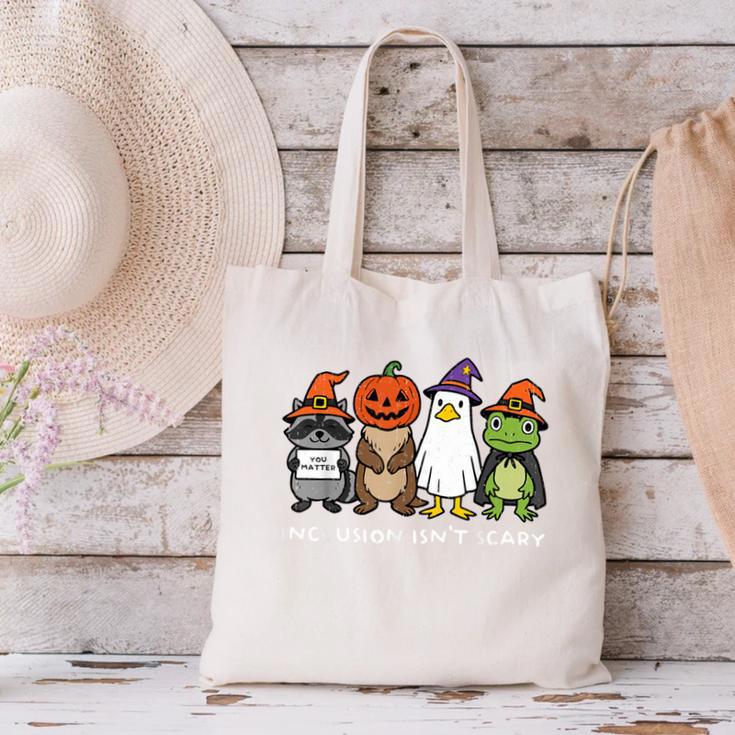 Inclusion Isn't Scary SLP Halloween Sped Teacher Animal Canvas Tote Bag, gift for family, gift for coworker Inclusion Isn't Scary SLP Halloween Sped Teacher Animal Canvas Tote Bag, gift for family, gift for coworker