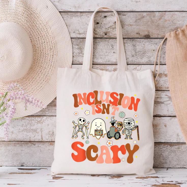 Inclusion Isn't Scary SLP Sped Teacher Halloween Canvas Tote Bag, gift for family, gift for coworker Inclusion Isn't Scary SLP Sped Teacher Halloween Canvas Tote Bag, gift for family, gift for coworker