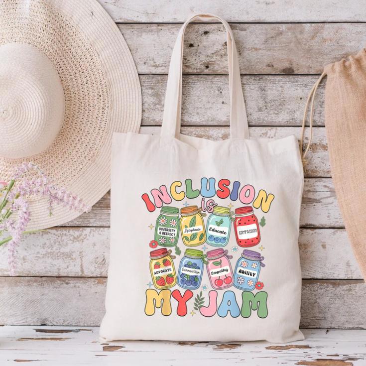 Inclusion Is My Jam SPED Teacher Special Education Life Canvas Tote Bag, gift for family, gift for coworker Inclusion Is My Jam SPED Teacher Special Education Life Canvas Tote Bag, gift for family, gift for coworker