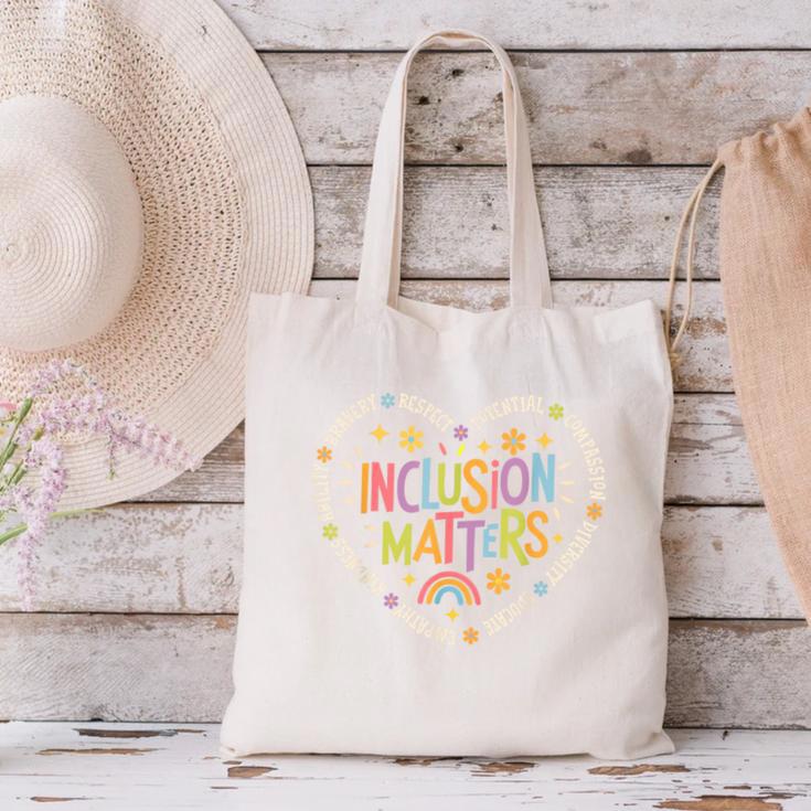 Inclusion Matters Special Education Teacher Autism Awareness Canvas Tote Bag, gift for family, gift for coworker