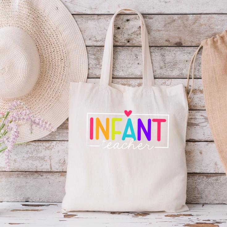 Infant Teacher Daycare Provider Childcare Teacher Canvas Tote Bag, gift for family, gift for coworker Infant Teacher Daycare Provider Childcare Teacher Canvas Tote Bag, gift for family, gift for coworker