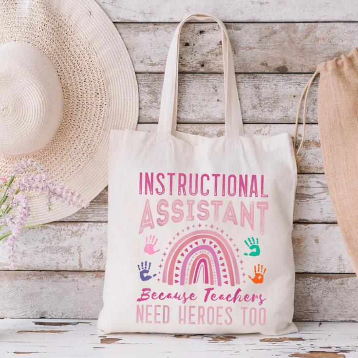 Instructional Assistant Because Teacher Need Hero Learning Canvas Tote Bag, gift for family, gift for coworker Instructional Assistant Because Teacher Need Hero Learning Canvas Tote Bag, gift for family, gift for coworker