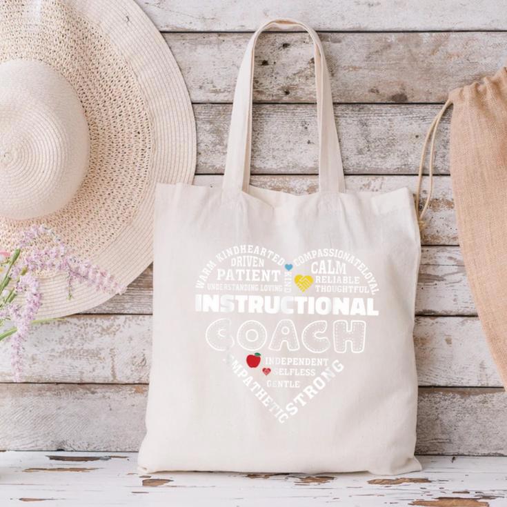 Instructional Coach Heart Teachers Appreciation Canvas Tote Bag, gift for family, gift for coworker Instructional Coach Heart Teachers Appreciation Canvas Tote Bag, gift for family, gift for coworker