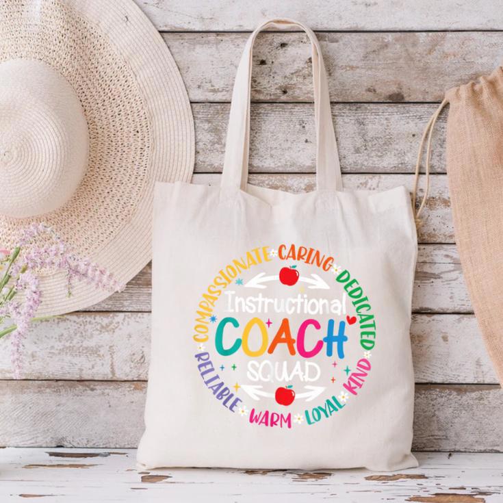 Instructional Coach Squad Teacher Assistant Support Team Canvas Tote Bag, gift for family, gift for coworker