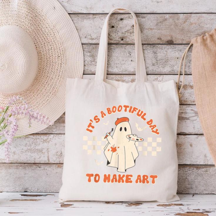 It's A Bootiful Day To Make Art Halloween Art Teacher Canvas Tote Bag, gift for family, gift for coworker