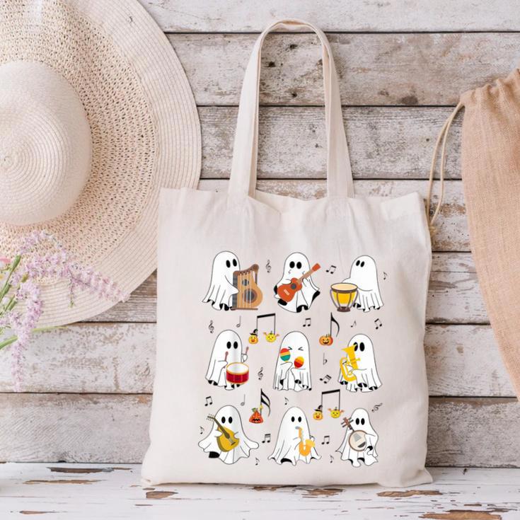 It's A Bootiful Day To Make Music Ghost Teacher Canvas Tote Bag, gift for family, gift for coworker It's A Bootiful Day To Make Music Ghost Teacher Canvas Tote Bag, gift for family, gift for coworker