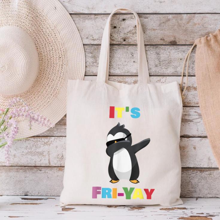 It's Fri-Yay Dabbing Penguin Friday Weekend Teacher Student Canvas Tote Bag, gift for family, gift for coworker It's Fri-Yay Dabbing Penguin Friday Weekend Teacher Student Canvas Tote Bag, gift for family, gift for coworker