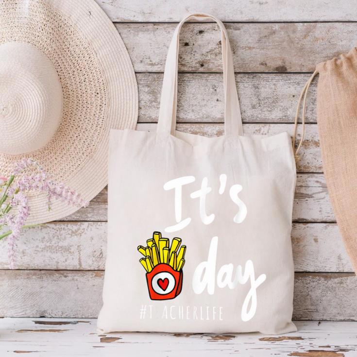 It's Fry Day Teacher Life Canvas Tote Bag, gift for family, gift for coworker It's Fry Day Teacher Life Canvas Tote Bag, gift for family, gift for coworker