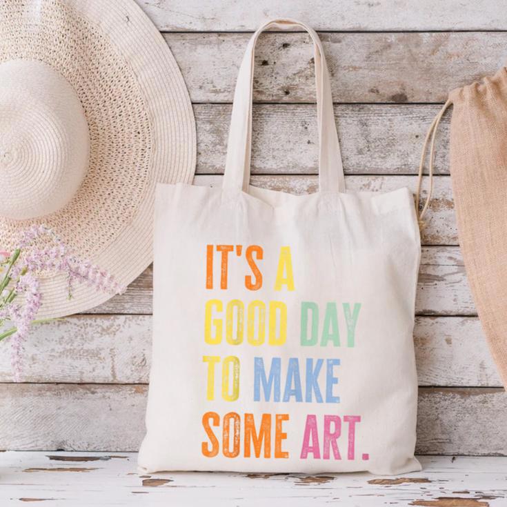 It's A Good Day To Make Art Artist Teacher Painter Canvas Tote Bag, gift for family, gift for coworker It's A Good Day To Make Art Artist Teacher Painter Canvas Tote Bag, gift for family, gift for coworker
