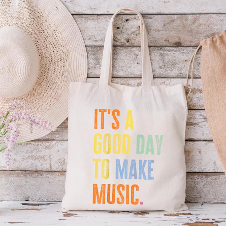 It's A Good Day To Make Music Music Lover Teacher Canvas Tote Bag, gift for family, gift for coworker It's A Good Day To Make Music Music Lover Teacher Canvas Tote Bag, gift for family, gift for coworker