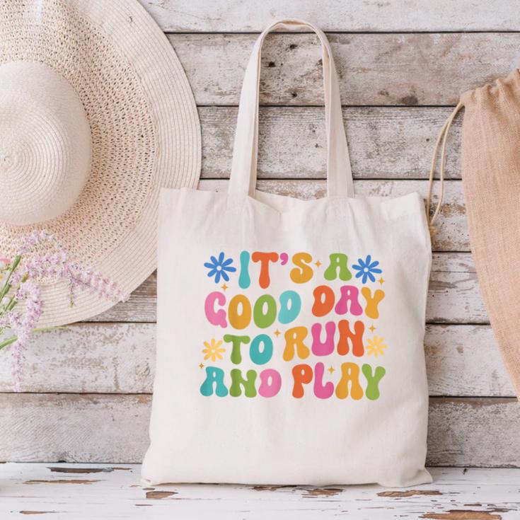 Its A Good Day To Run And Play PE Teacher Physical Education Canvas Tote Bag, Pe Teacher Tote Bags, gift for family, gift for coworker