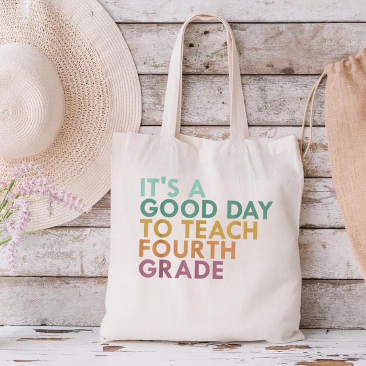 It's A Good Day To Teach Fourth Grade 4th Grade Teacher Canvas Tote Bag, 4th Grade Teacher Tote Bags, gift for family, gift for coworker It's A Good Day To Teach Fourth Grade 4th Grade Teacher Canvas Tote Bag, 4th Grade Teacher Tote Bags, gift for family, gift for coworker
