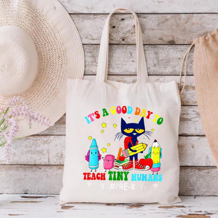 It's A Good-Day To Teach Tiny Humans Pre-K Cat Teacher Lover Canvas Tote Bag, gift for family, gift for coworker It's A Good-Day To Teach Tiny Humans Pre-K Cat Teacher Lover Canvas Tote Bag, gift for family, gift for coworker
