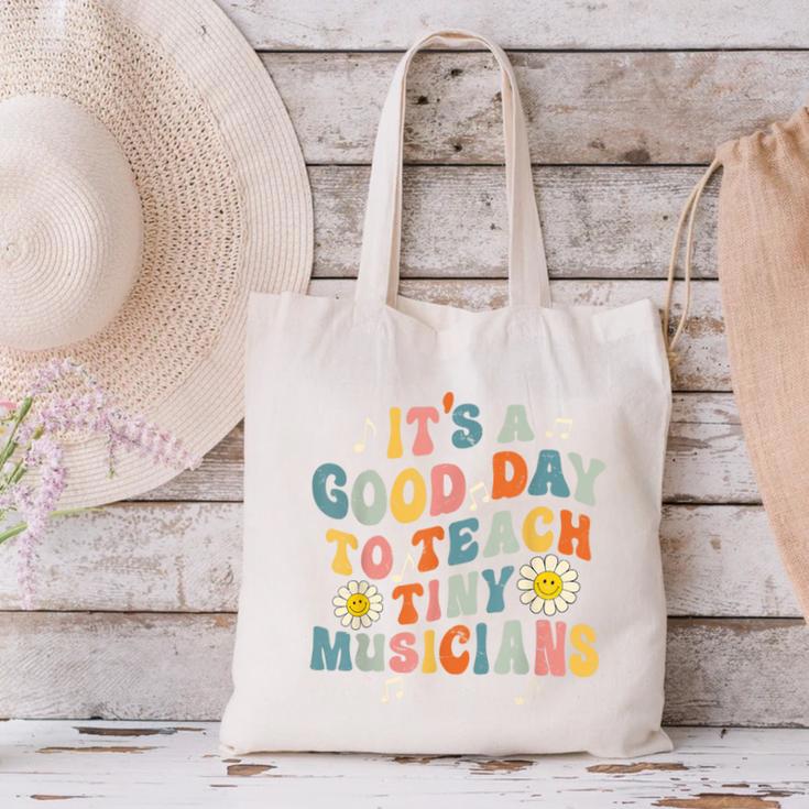 Its A Good Day To Teach Tiny Musicians Music Teacher Flower Canvas Tote Bag, gift for family, gift for coworker Its A Good Day To Teach Tiny Musicians Music Teacher Flower Canvas Tote Bag, gift for family, gift for coworker