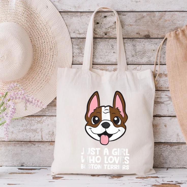 Just a Girl Who Loves Boston Terriers Canvas Tote Bag, gift for family, gift for coworker