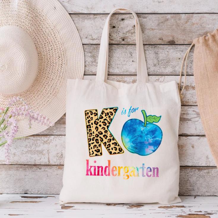 K Is For Kindergarten Teacher Tie Dye Back To School Kinder For Men Women Girls Kids Canvas Tote Bag, gift for family, gift for coworker