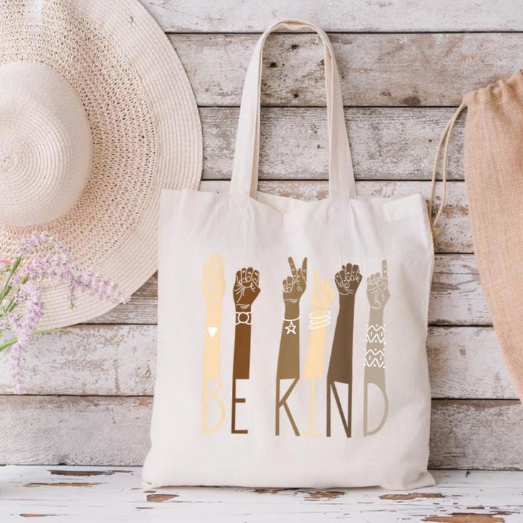 Be Kind Sign Language Hand Talking Teachers Interpreter ASL Men Women Canvas Tote Bag, gift for family, gift for coworker Be Kind Sign Language Hand Talking Teachers Interpreter ASL Men Women Canvas Tote Bag, gift for family, gift for coworker