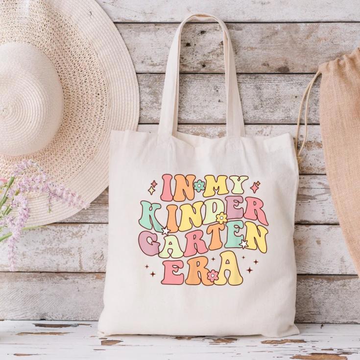 In My Kindergarten Era Retro Back To School Teacher Student Canvas Tote Bag, gift for family, gift for coworker In My Kindergarten Era Retro Back To School Teacher Student Canvas Tote Bag, gift for family, gift for coworker