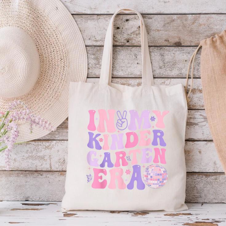 In My Kindergarten Era Teacher Kids Back To School Kinder Canvas Tote Bag, gift for family, gift for coworker