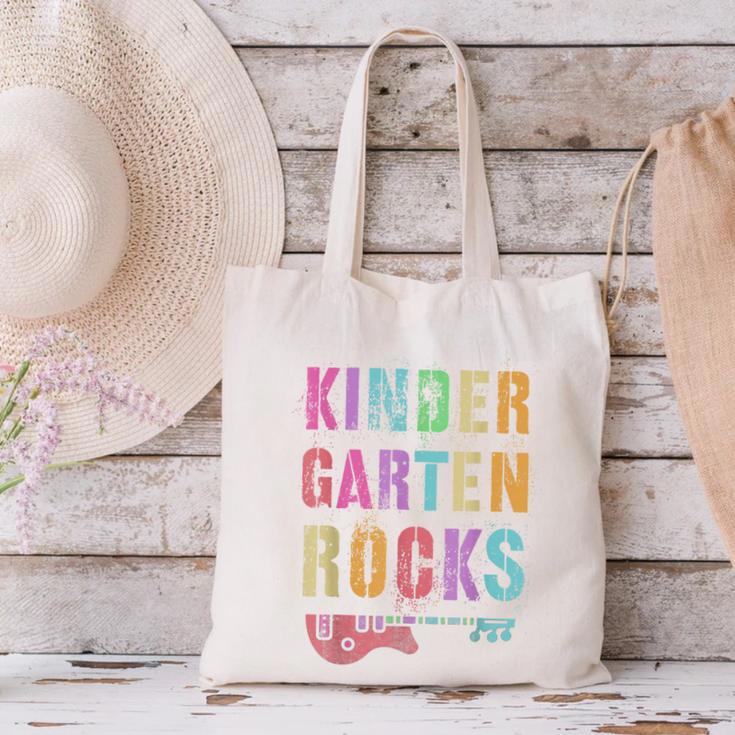 KINDERGARTEN ROCKS Teacher Crew Rock Star Kinder Team Canvas Tote Bag, gift for family, gift for coworker KINDERGARTEN ROCKS Teacher Crew Rock Star Kinder Team Canvas Tote Bag, gift for family, gift for coworker