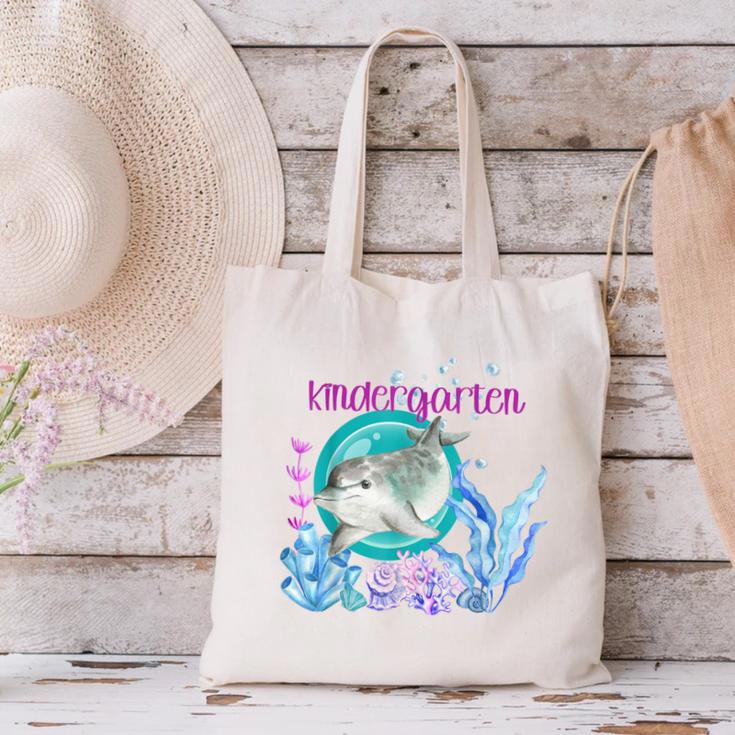 Kindergarten Teacher Dolphin Ocean Life Teaching Team Spirit Canvas Tote Bag, gift for family, gift for coworker