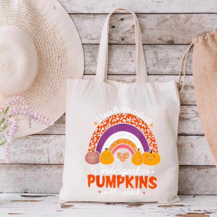 Kindergarten Teacher Pumpkin Patch Cute Canvas Tote Bag, gift for family, gift for coworker
