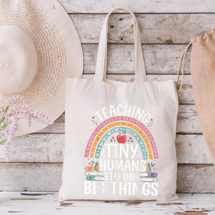 Kindergarten Teacher Tiny Humans Pre-School Teacher Canvas Tote Bag, gift for family, gift for coworker