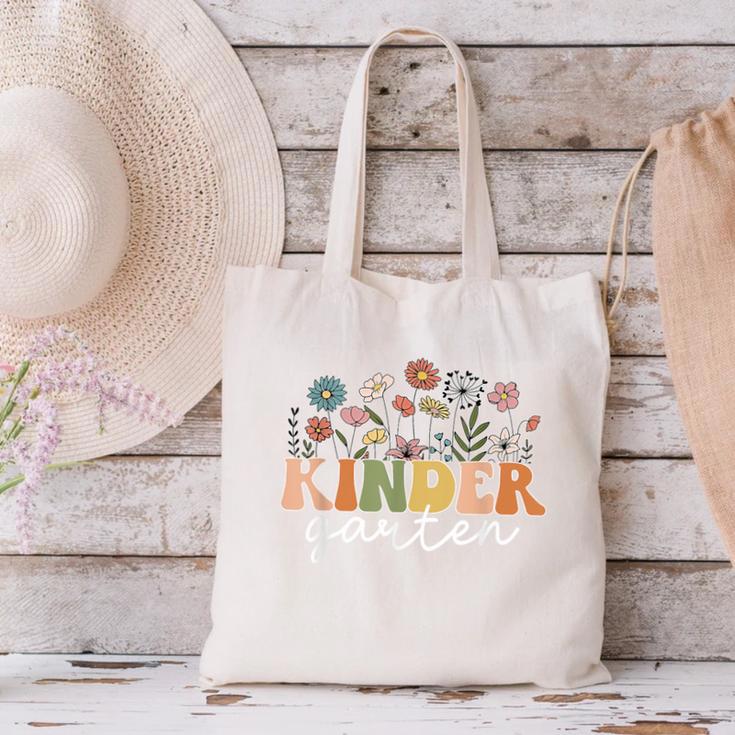 Kindergarten Teacher Wildflower Back To School Floral Outfit Men Women Canvas Tote Bag, gift for family, gift for coworker