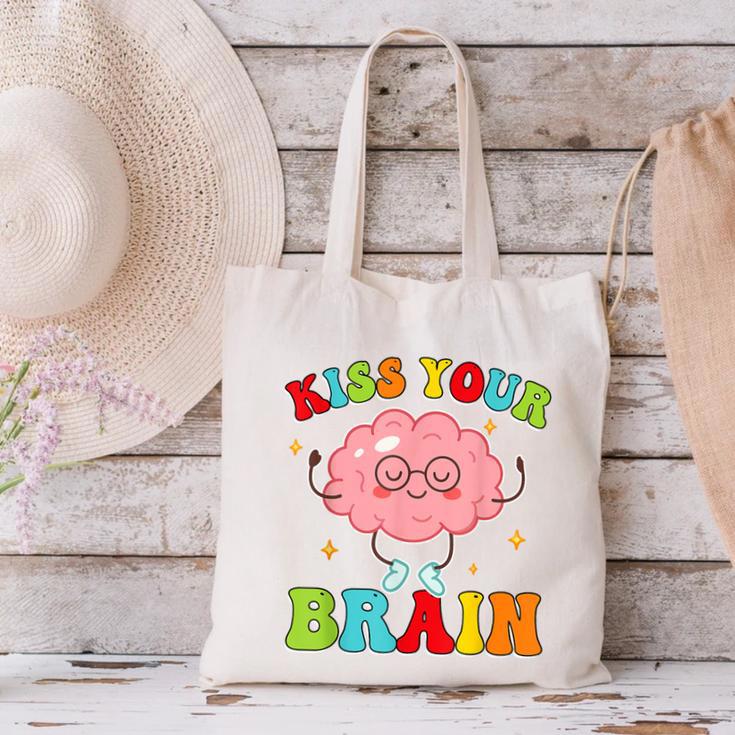 Kiss Your Brain Calm Mindset Teacher Kids Boys Girls Women Canvas Tote Bag, gift for family, gift for coworker
