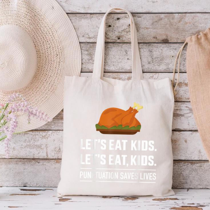 Let's Eat Kids Grammar For Thanksgiving Teacher Canvas Tote Bag, gift for family, gift for coworker Let's Eat Kids Grammar For Thanksgiving Teacher Canvas Tote Bag, gift for family, gift for coworker