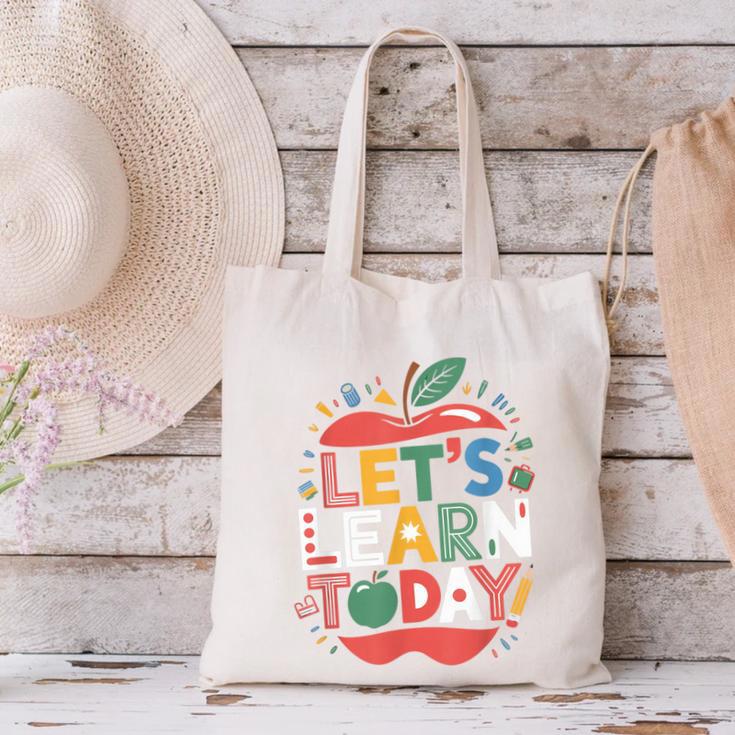 Let's Learn Today Teacher Motivational Back To School Canvas Tote Bag, gift for family, gift for coworker Let's Learn Today Teacher Motivational Back To School Canvas Tote Bag, gift for family, gift for coworker