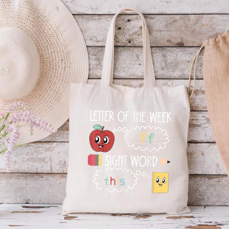 Letter Of The Week Ff Sight Word Teacher Squad Canvas Tote Bag, gift for family, gift for coworker