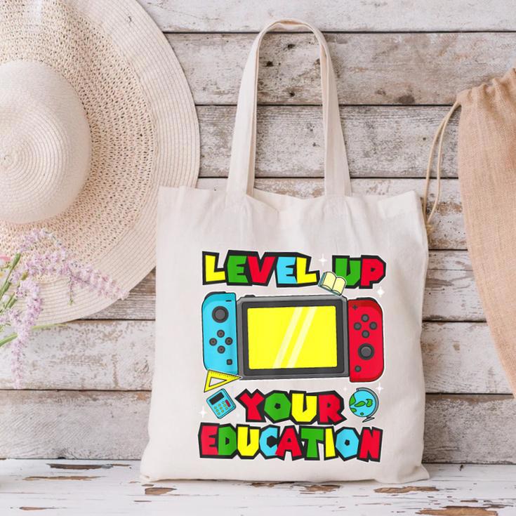 Level Up Your Education Gaming Inspired Teacher Gamers Canvas Tote Bag, gift for family, gift for coworker Level Up Your Education Gaming Inspired Teacher Gamers Canvas Tote Bag, gift for family, gift for coworker