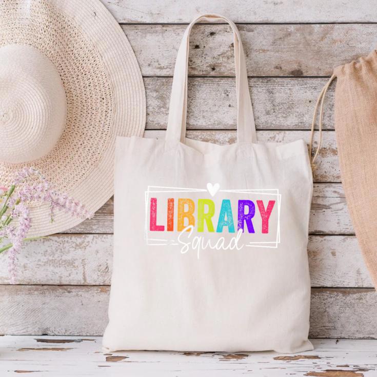 Library Squad Team Librarian Teacher Book Lover Canvas Tote Bag, gift for family, gift for coworker Library Squad Team Librarian Teacher Book Lover Canvas Tote Bag, gift for family, gift for coworker
