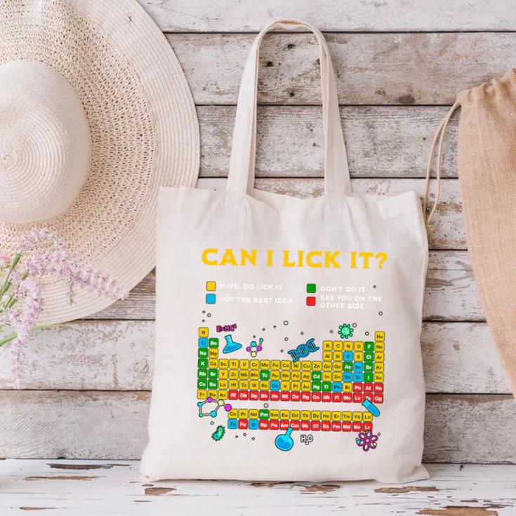 Can I Lick It Periodic Table Science Teacher Student Premium Tri-Blend Canvas Tote Bag, Science Teacher Tote Bags, gift for family, gift for coworker Can I Lick It Periodic Table Science Teacher Student Premium Tri-Blend Canvas Tote Bag, Science Teacher Tote Bags, gift for family, gift for coworker
