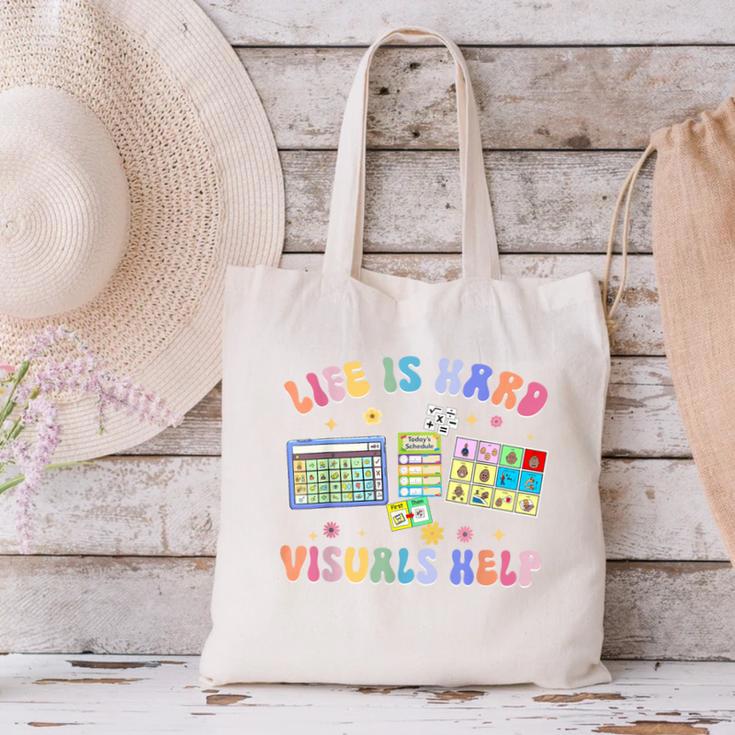 Life Is Hard Visuals Help Special Education Teacher SPED Canvas Tote Bag, gift for family, gift for coworker Life Is Hard Visuals Help Special Education Teacher SPED Canvas Tote Bag, gift for family, gift for coworker